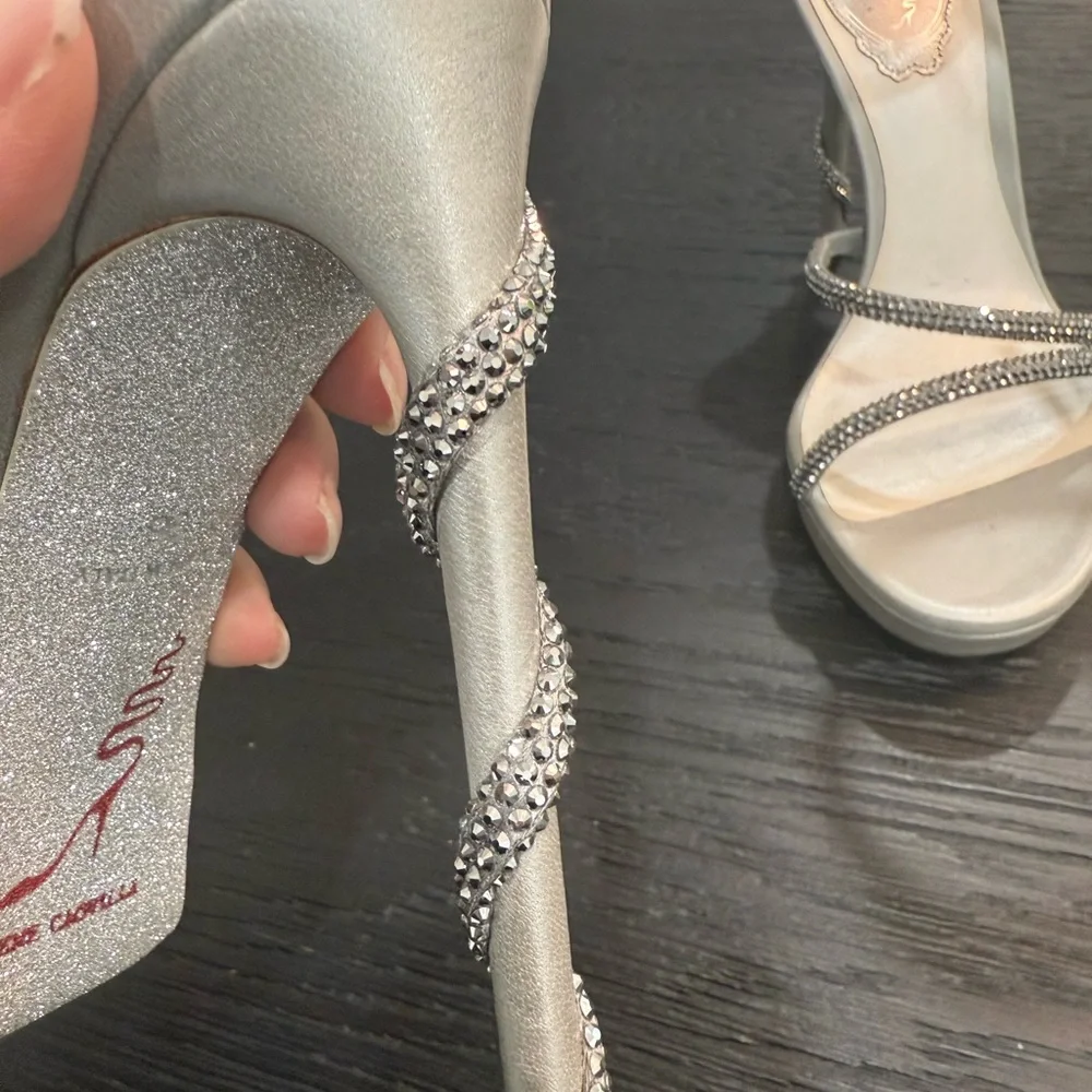 Rene Caovilla MARGOT SILVER PLATFORM SANDAL 120 - Picture 6 of 11